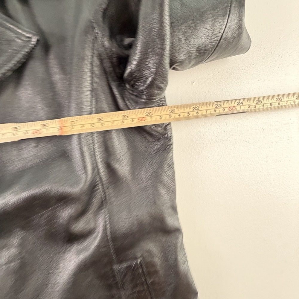 Vintage Brandon Thomas Black Blazer Genuine‎ Leather Jacket  90s, Women's Size L - Picture 5 of 11